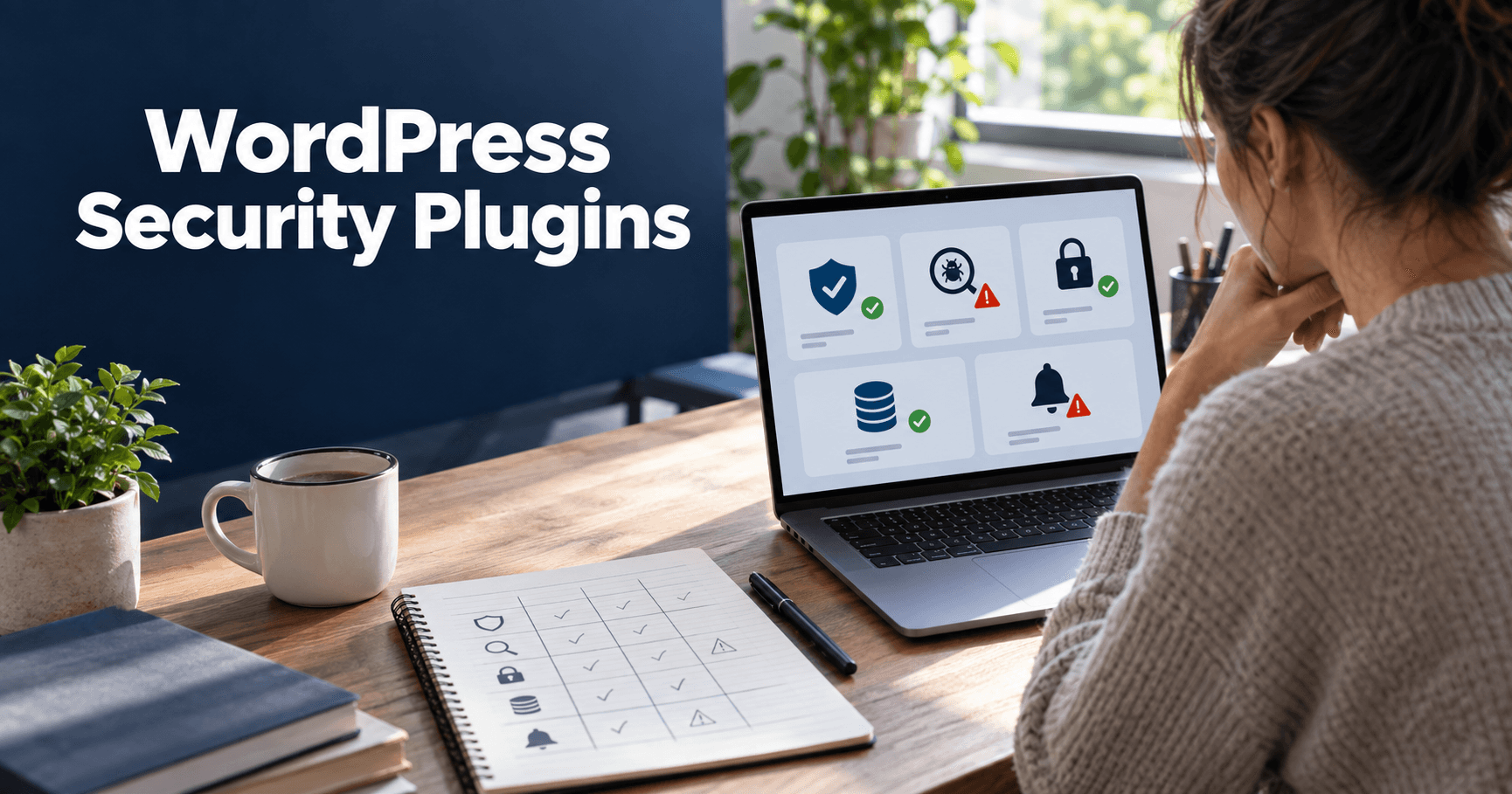 Website manager comparing security tools under the title WordPress Security Plugins